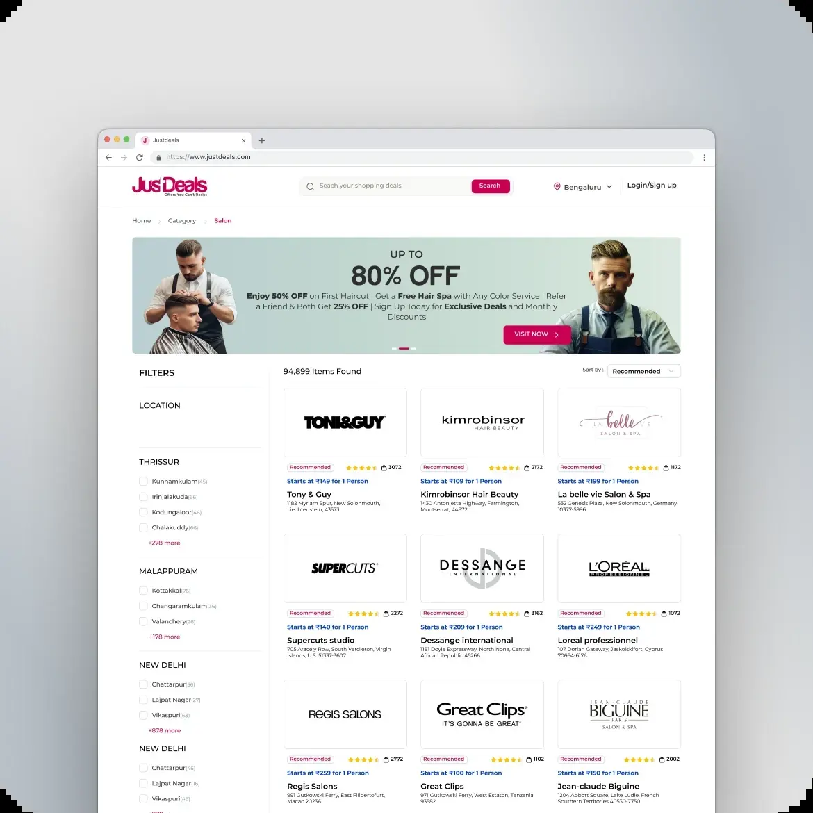 Just Deals - Ecommerce Deals: the design